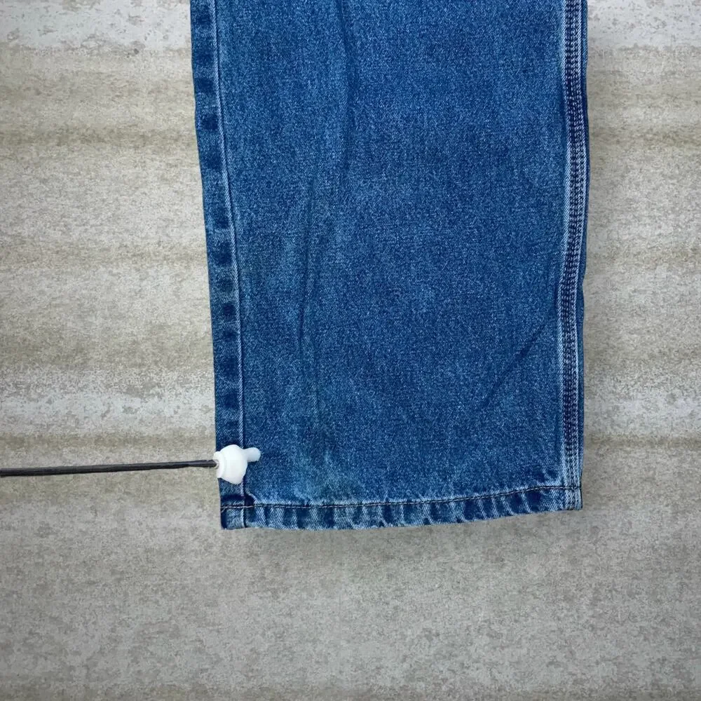 Vintage 90s Dickies Carpenter Jeans 36x34 Baggy Wide Leg Fit Medium Wash Denim